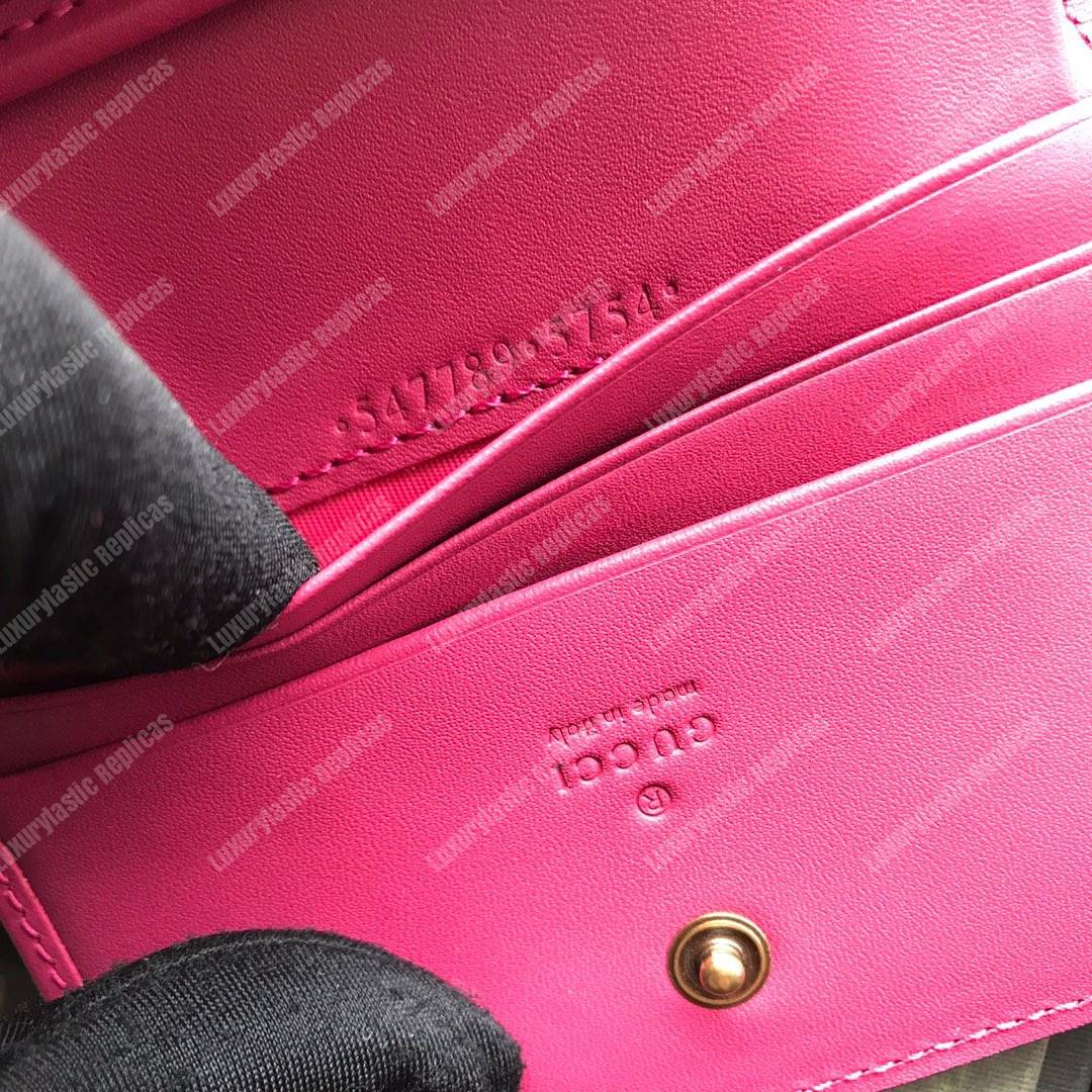 G*u*i coin wallet with ny yankees patch pink