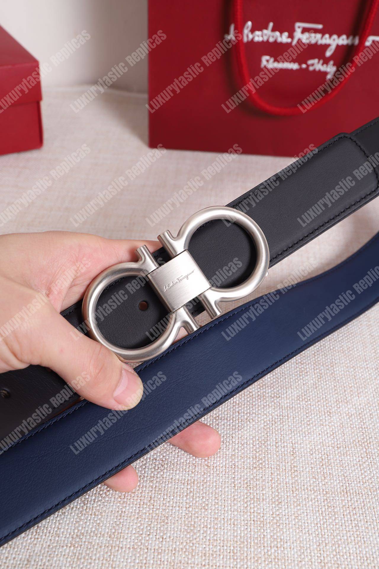 Salvatore Ferragamo Adjustable and Reversible Gancini Belt