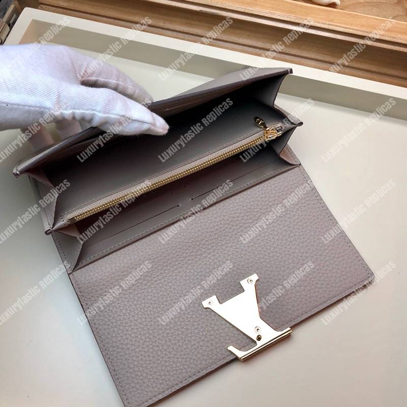 LV Capucines Wallet Taurillon Galet