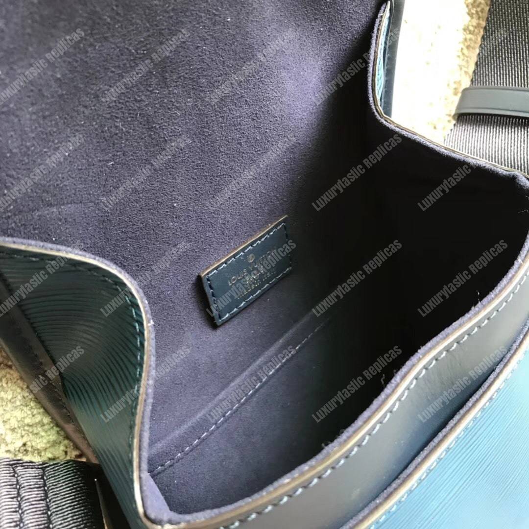LV Messenger Bag Epi Leather Blue 2017