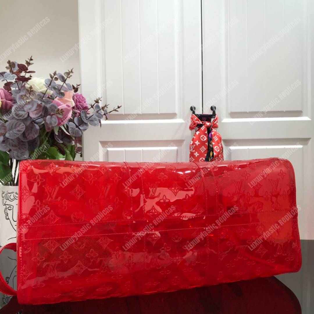LV Keepall Bandouliere Monogram 50 Red PVC