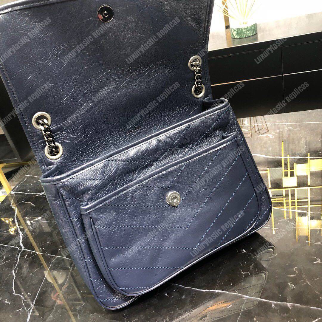Saint Laurent Niki Medium In Vintage Leather Navy