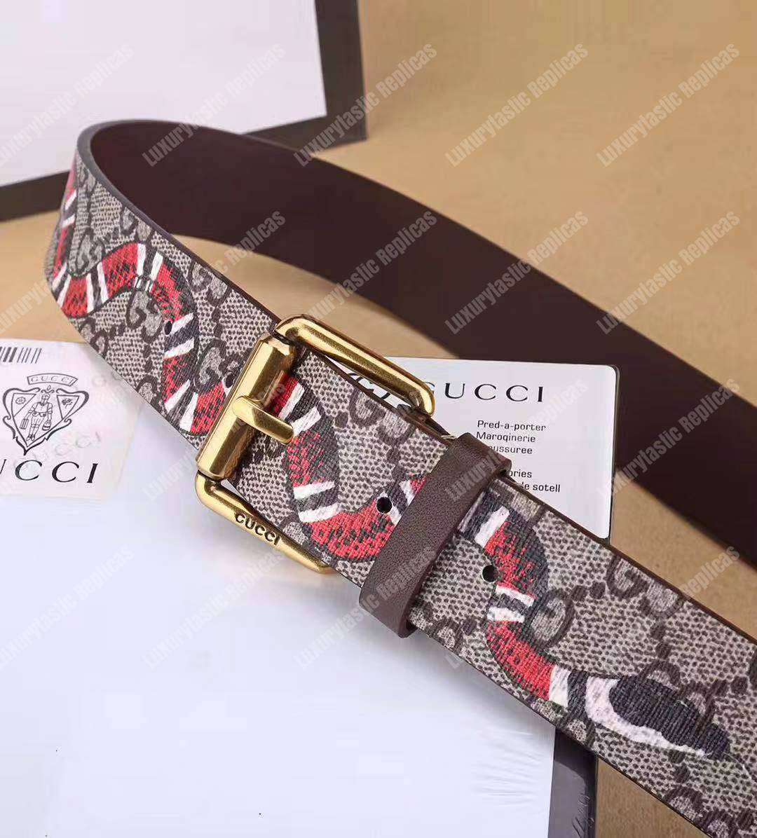 gg Sup*e belt with kingsnake print