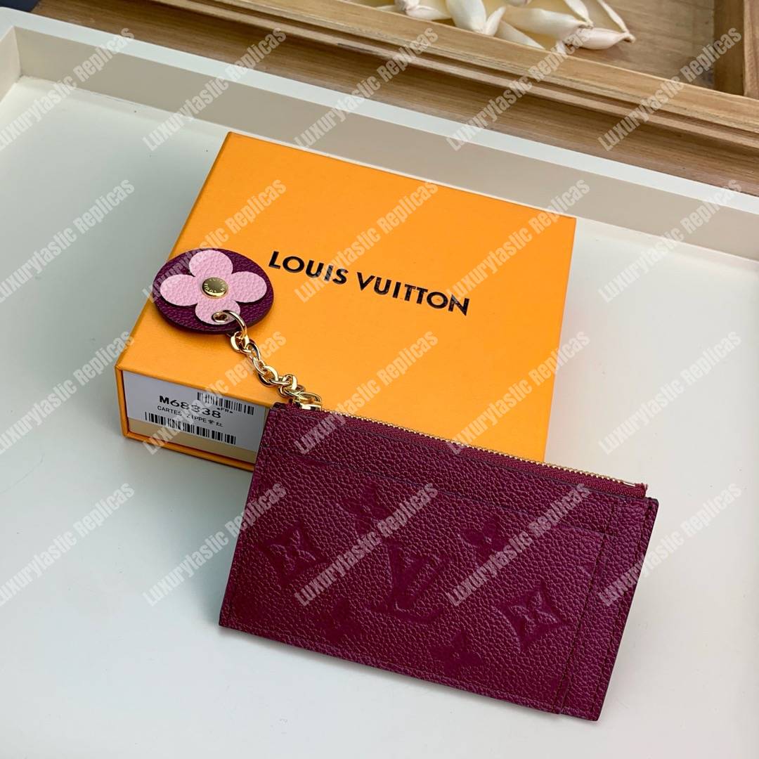LV Zipped Card Holder Monogram Burgundy