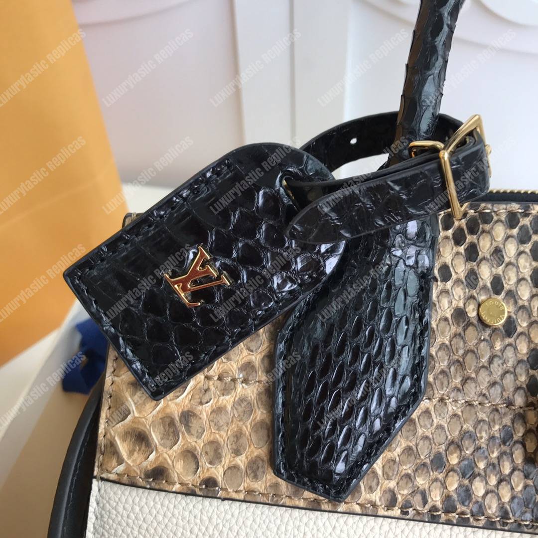 LV City Steamer PM Python Beige Snow