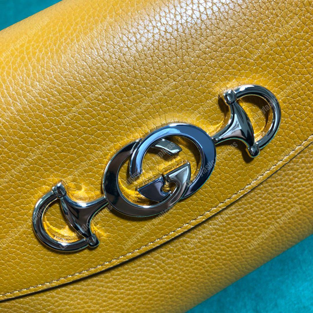 G*u*i zumi yellow smooth leather small shoulder bag