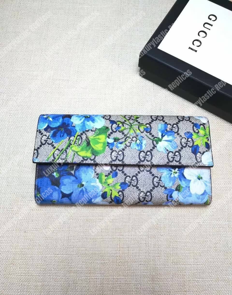 G*u*i gg blooms continental wallet blue