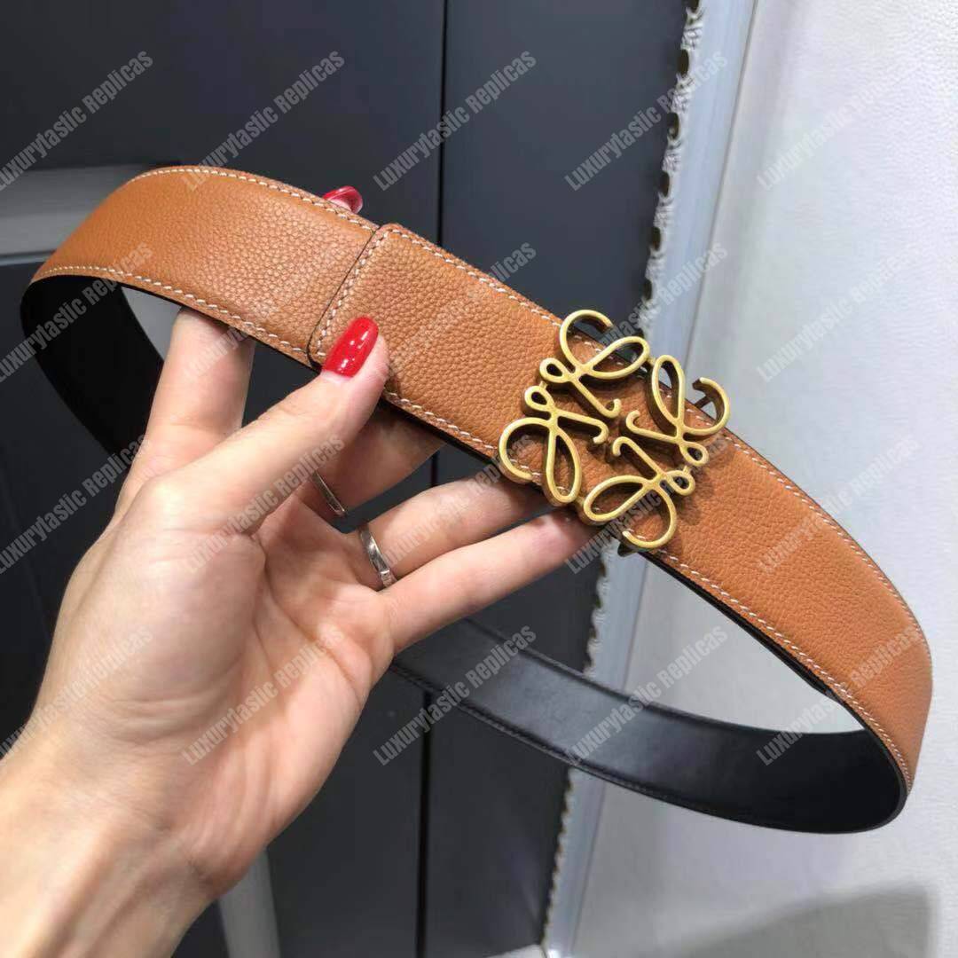Loewe Reversible Anagram Belt 4 Cm Brown