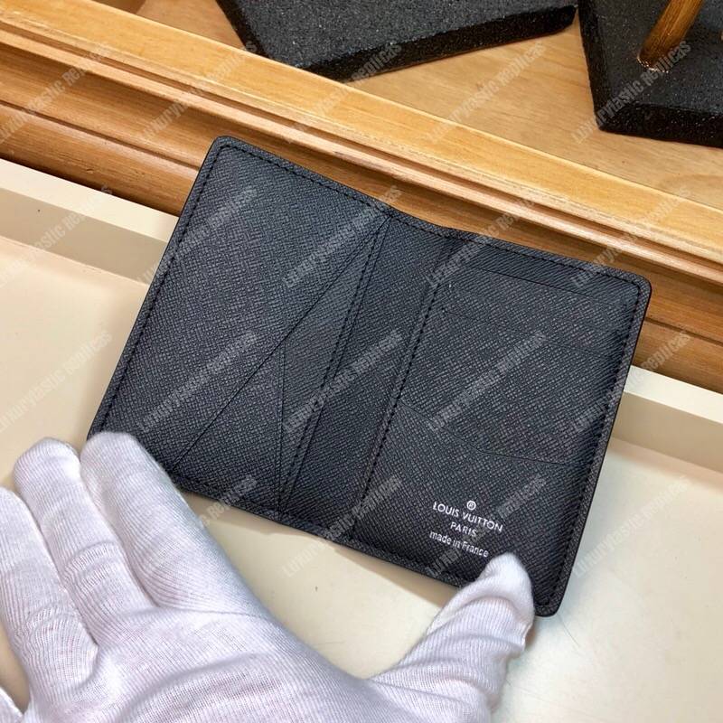 LV Taiga Leather Pocket Organizer Noir