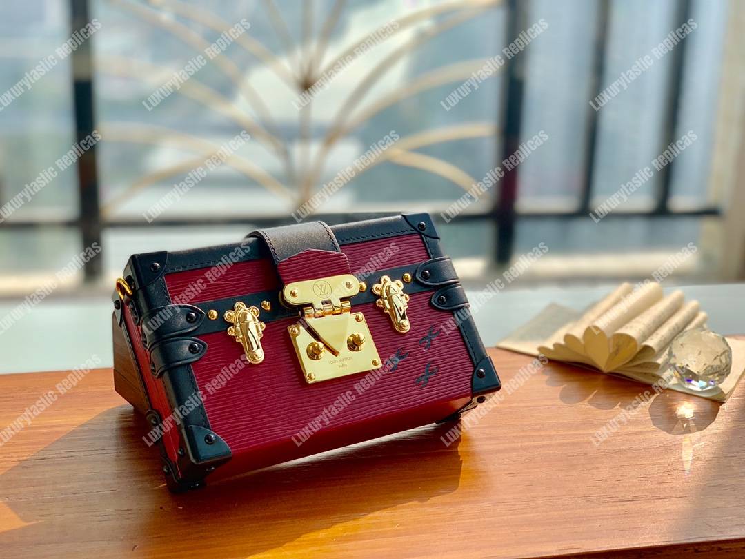 LV Petite Malle Epi Leather Coquelicot