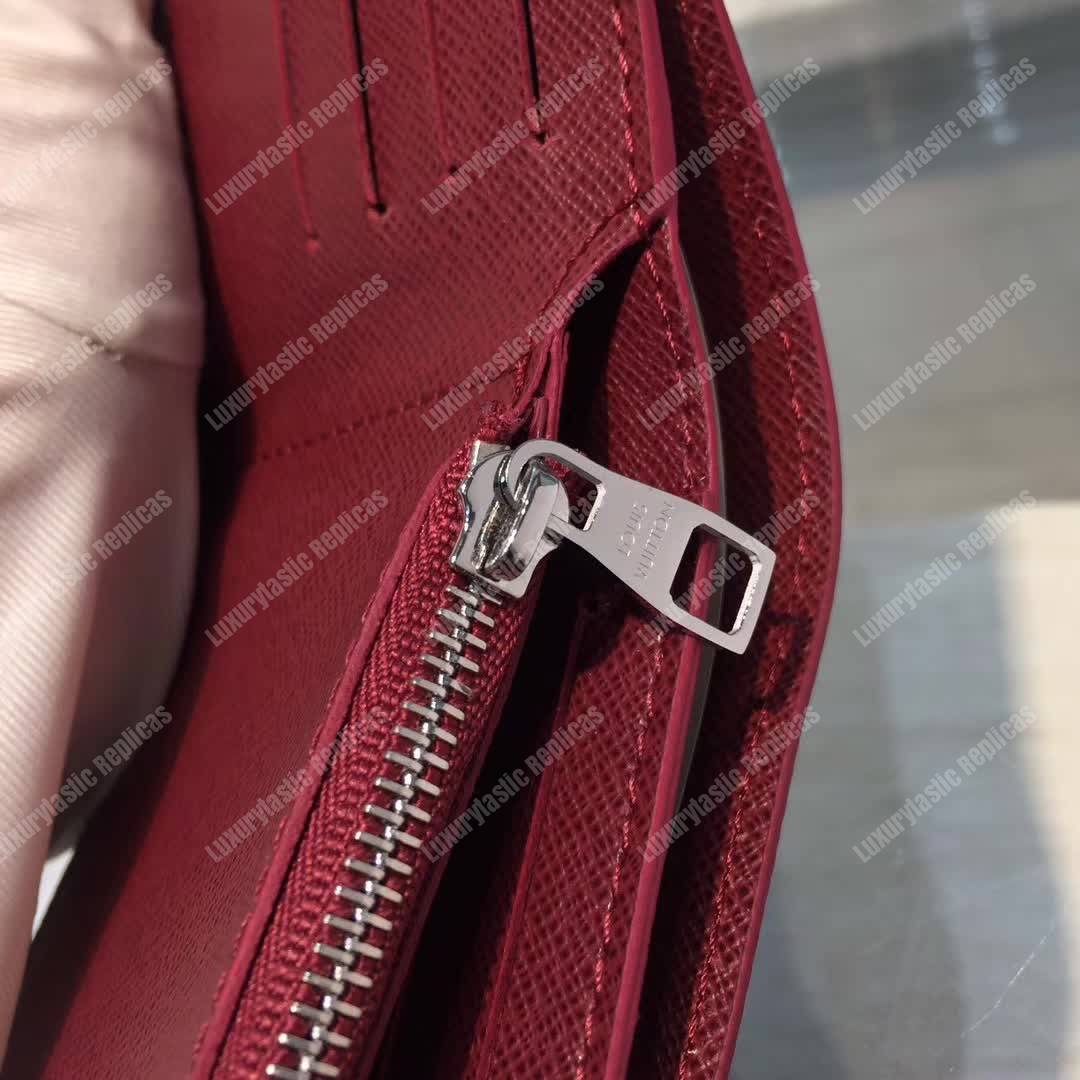 LV Multiple Wallet Taiga Leather Cherise