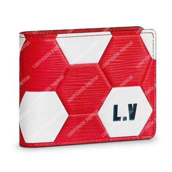 LV Slender Wallet Epi Leather Hexagon Red