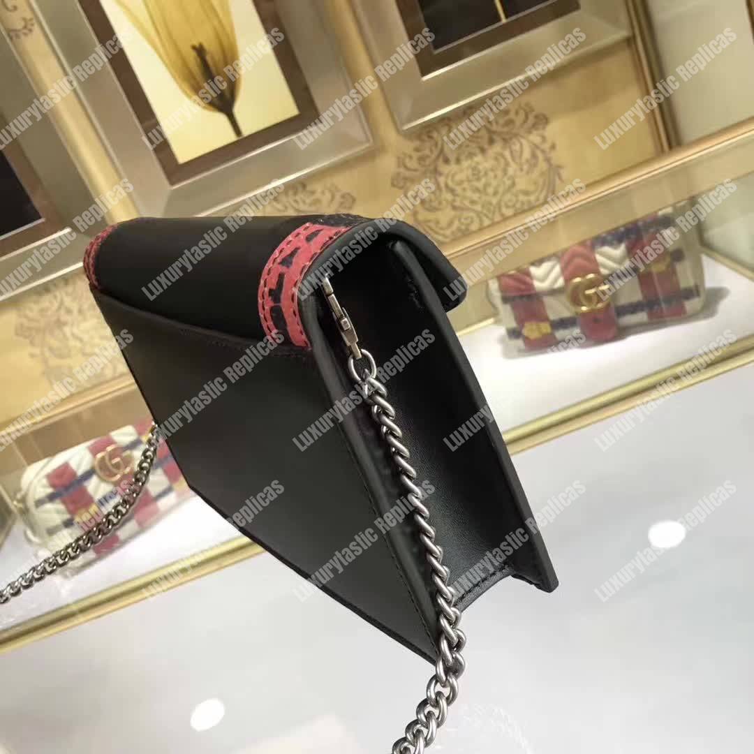 G*u*i lilith leather shoulder bag black