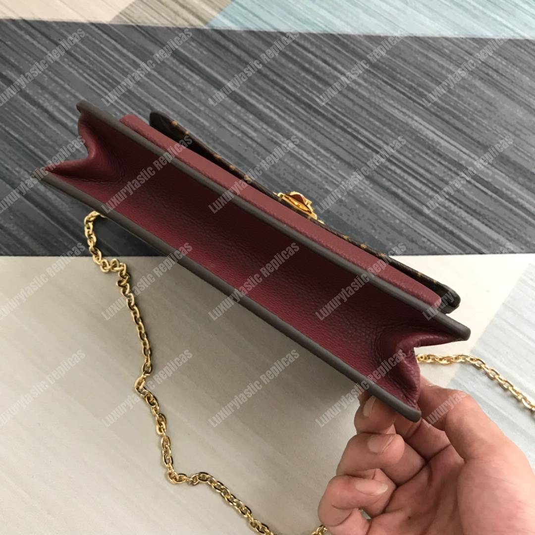 LV Vavin Chain Wallet Monogram Bordeaux Noir