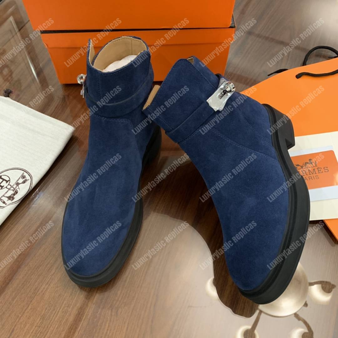 H**mes veo ankle boot blue
