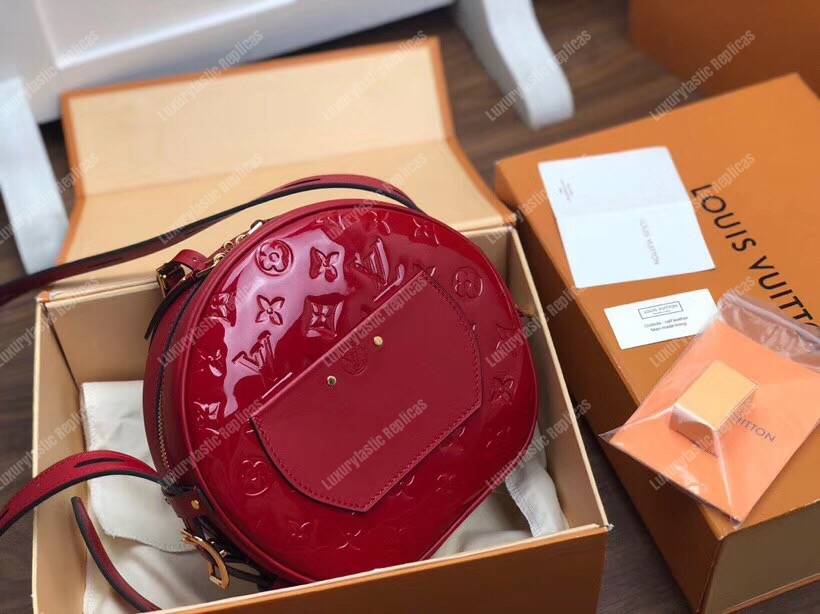 LV Boite Chapeau Souple Monogram Vernis Leather Rouge