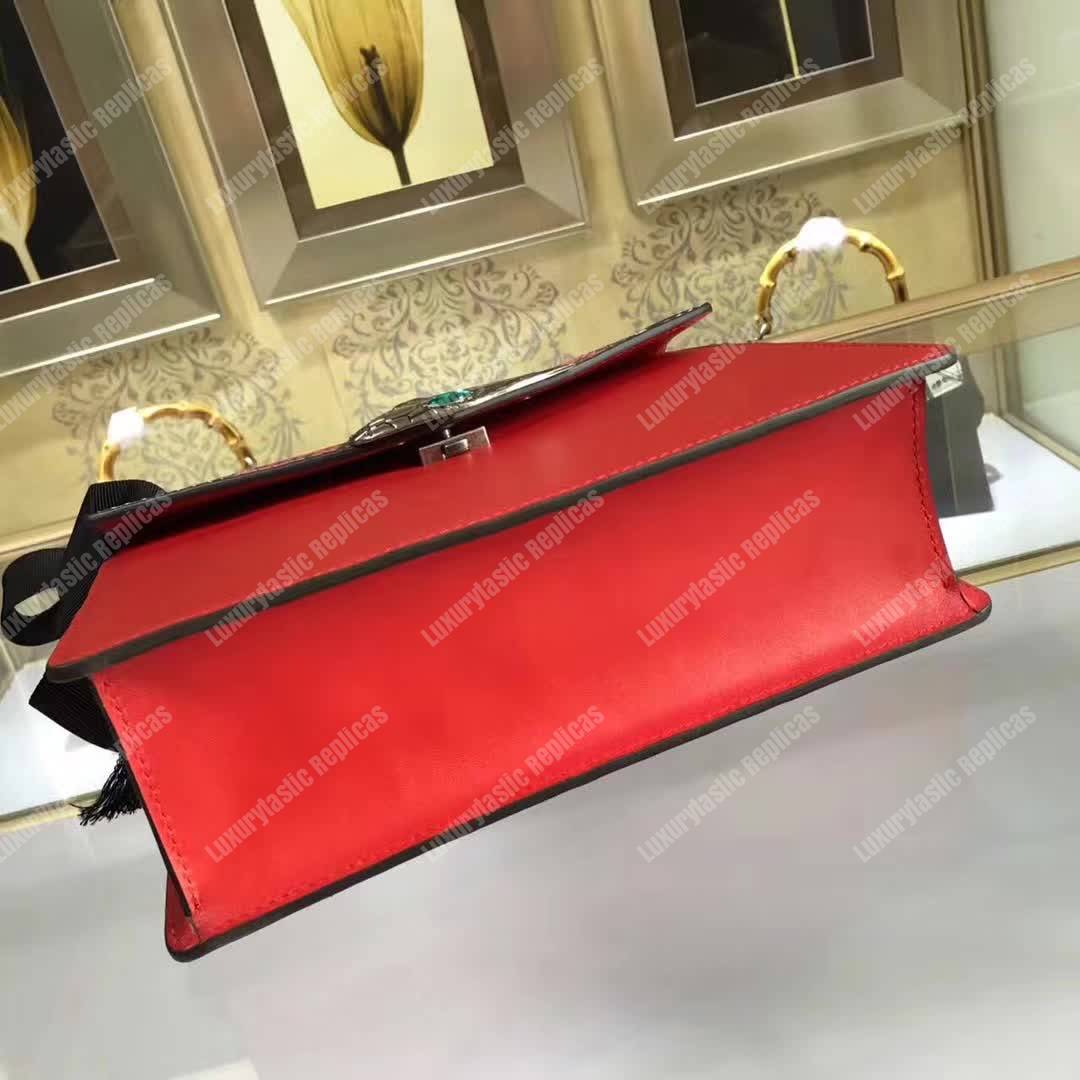 G*u*i lilith leather top handle bag red