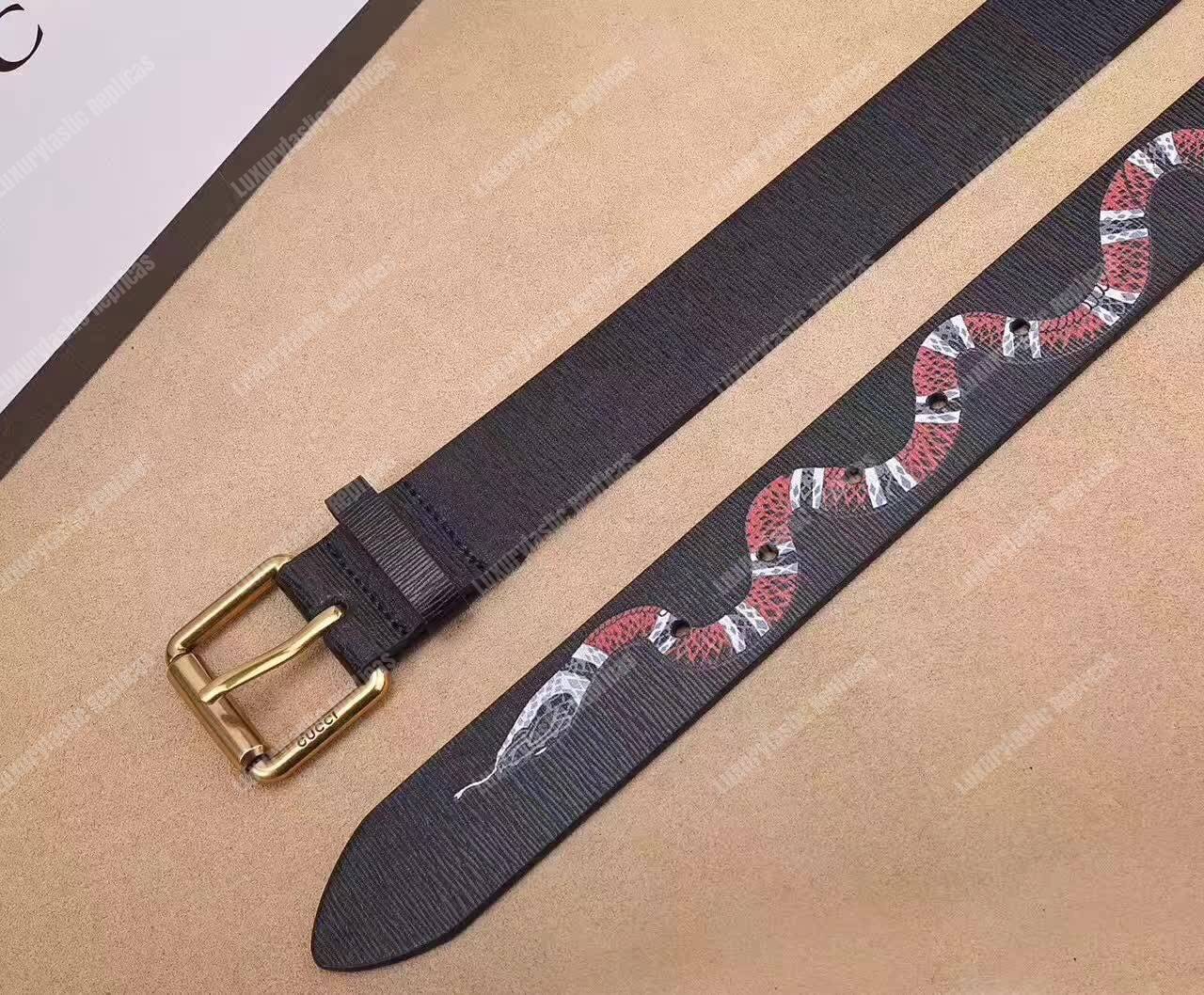 G*u*i leather belt with kingsnake