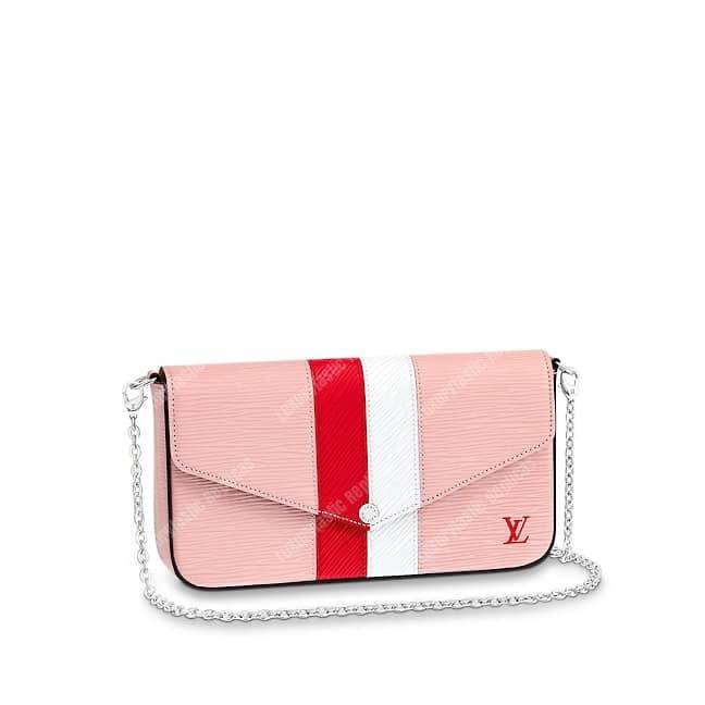 LV Pochette Felicie Epi Leather Rose Ballerine