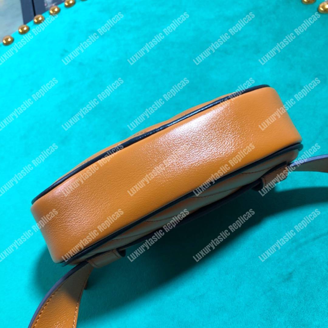 G*u*i gg marmont cognac matelassé leather belt bag