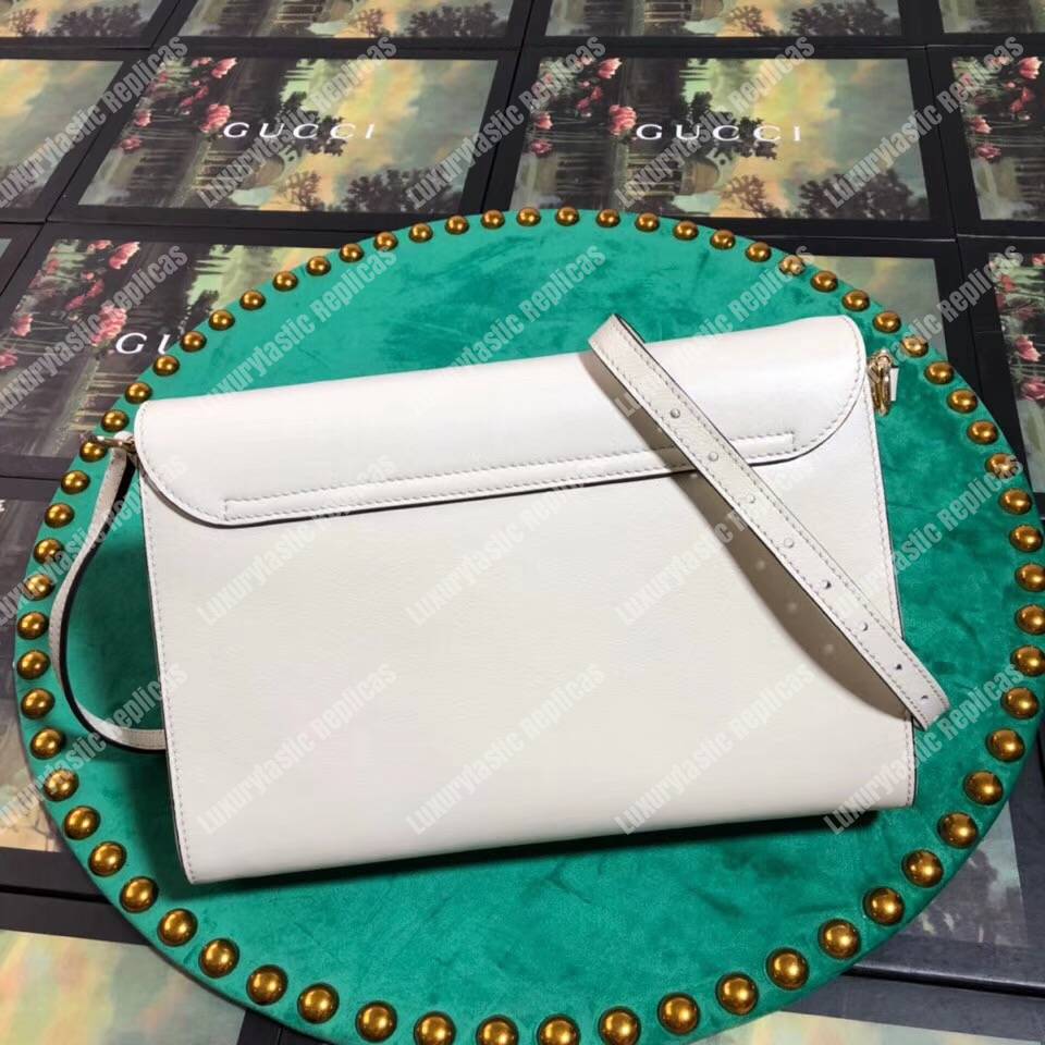 G*u*i medium leather shoulder bag white