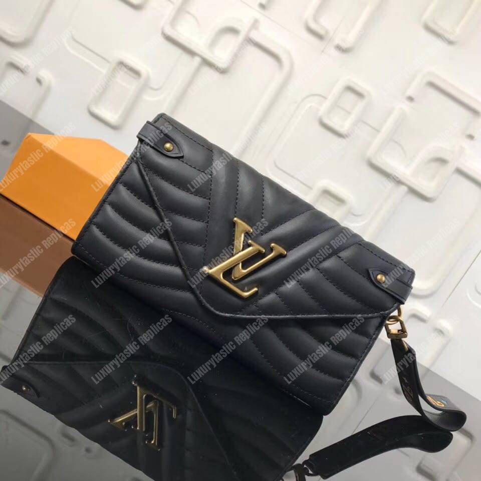 LV New Wave Long Wallet Black