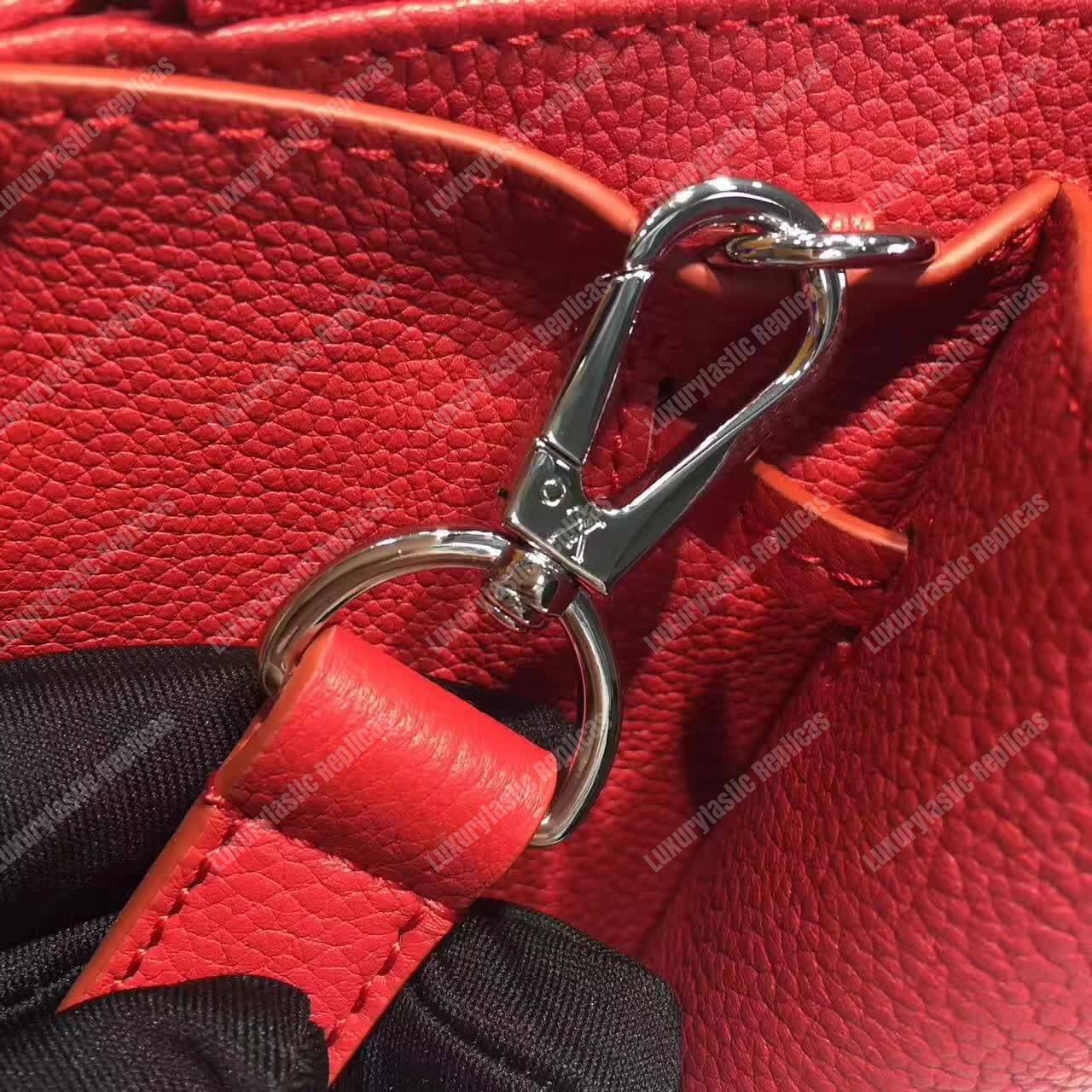 LV Lockmeto Handbag Luxury Leather Rubis