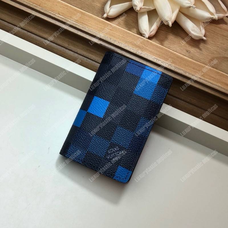 LV Pocket Organizer Damier Graphite Pixel Blue