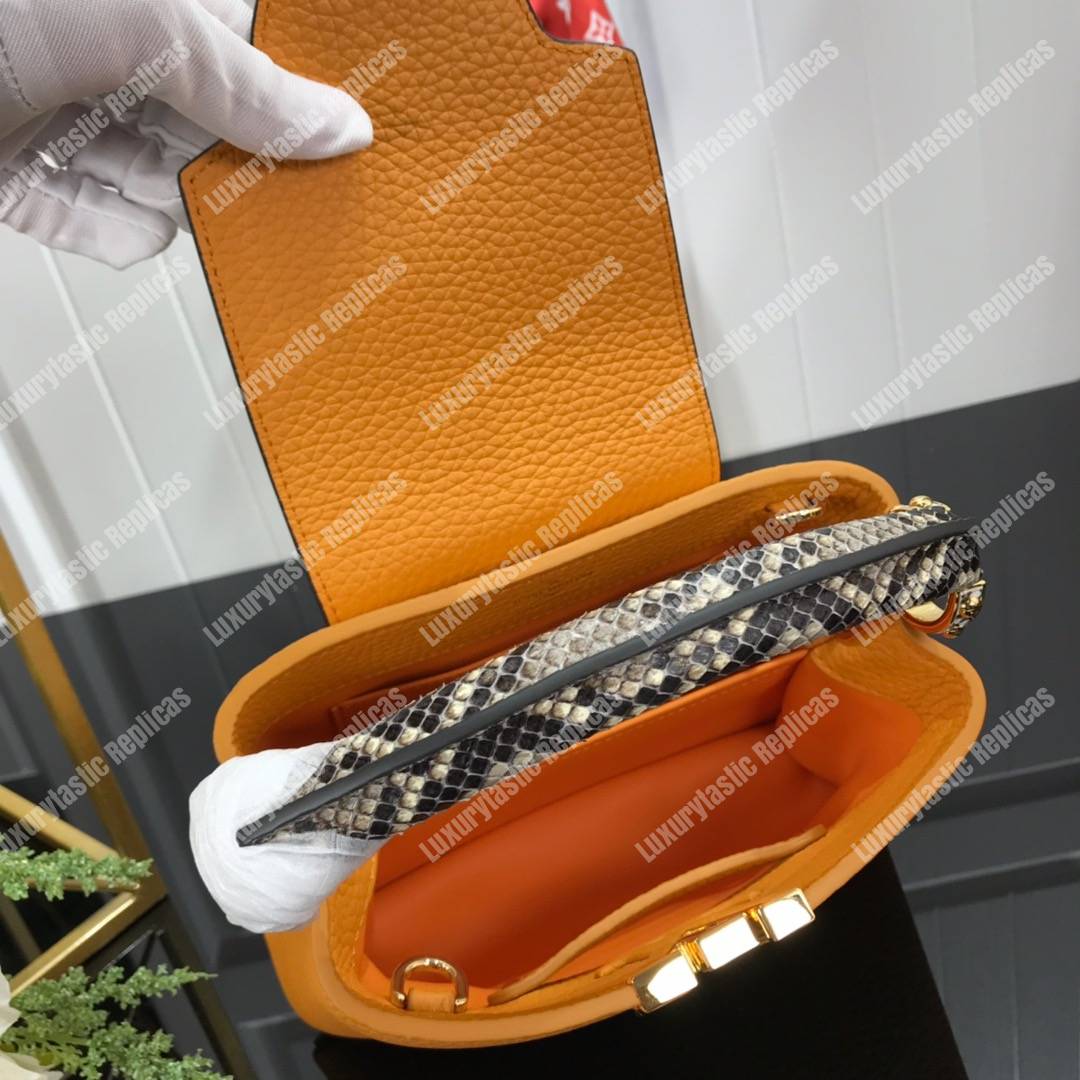 LV Capucines Mini Taurillon Python Jaune