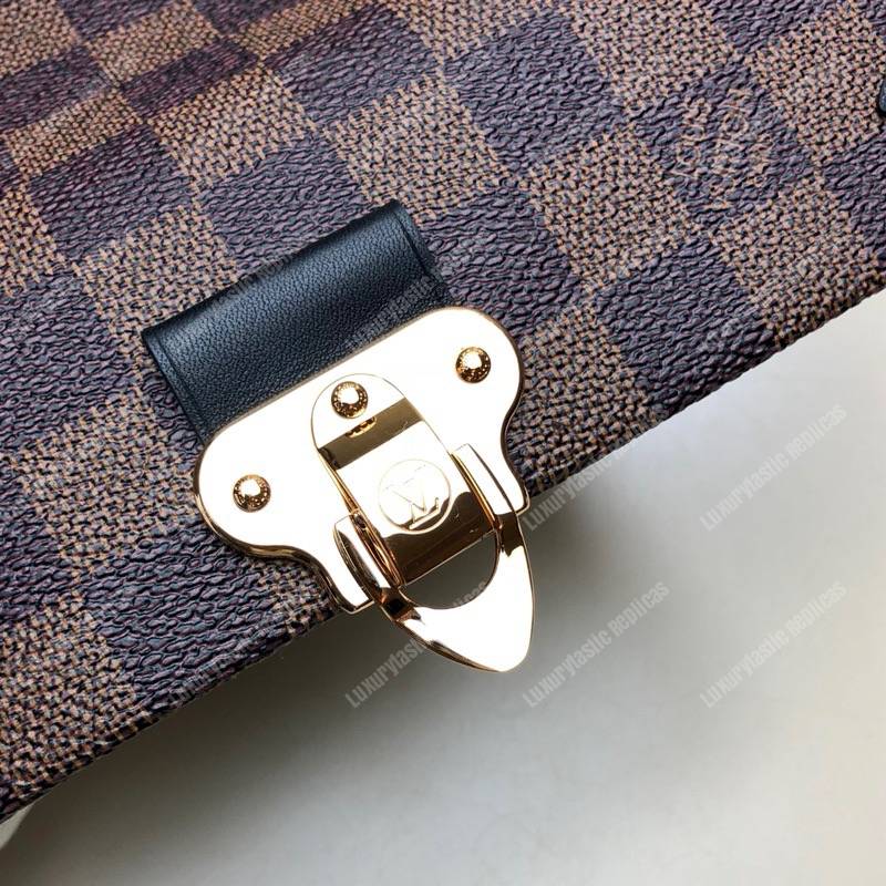 LV Vavin Chain Wallet Damier Ebene Bordeaux Noir