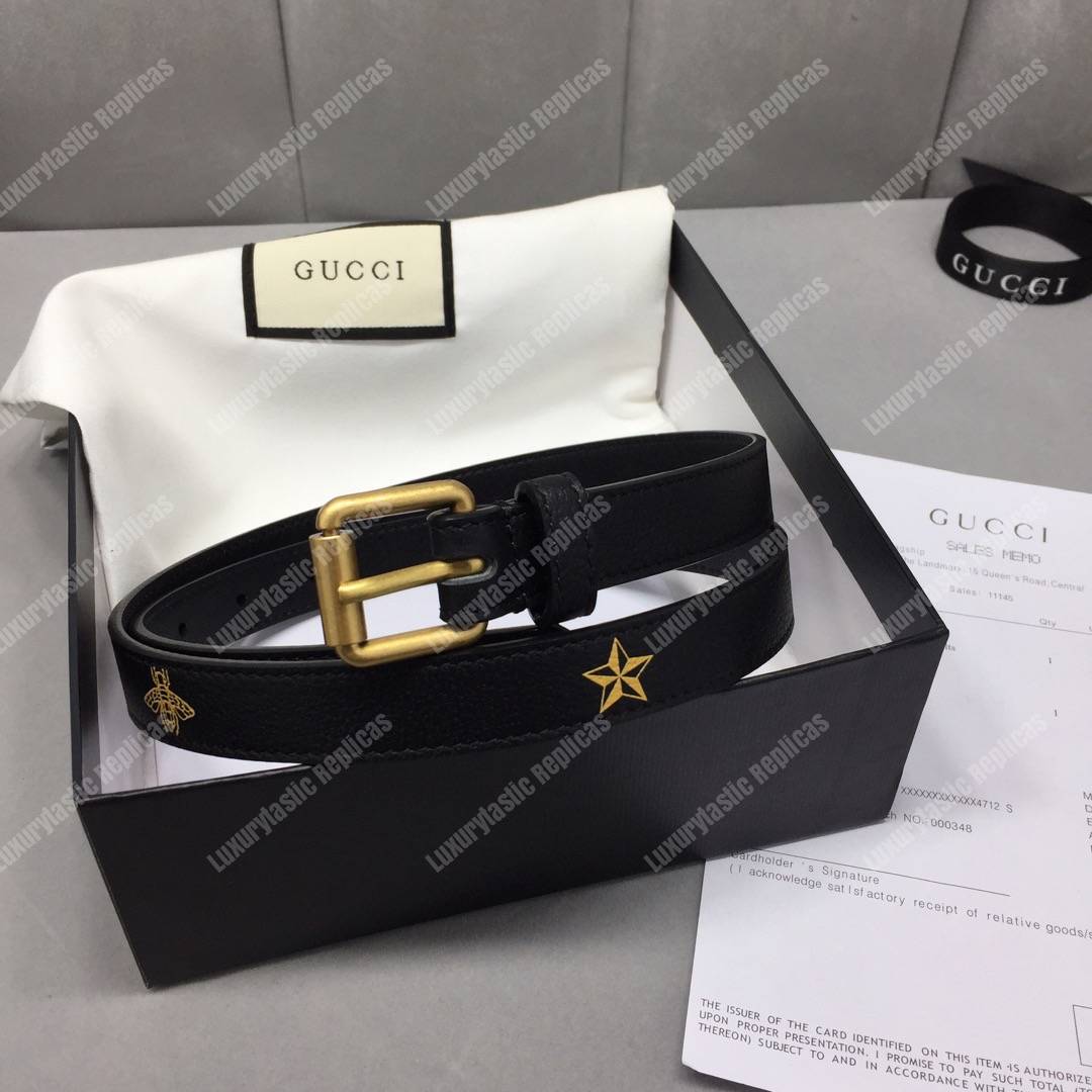 G*u*i belt with bees and stars print