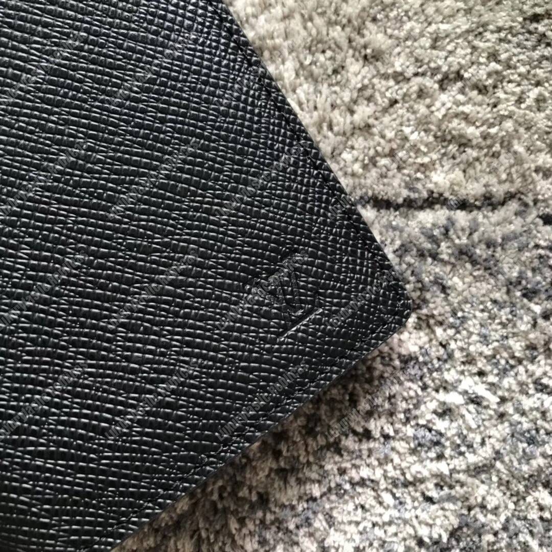 LV Brazza Wallet Taiga Leather Noir Gris