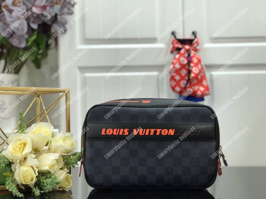 LV Toilet Pouch GM Damier Cobalt Canvas