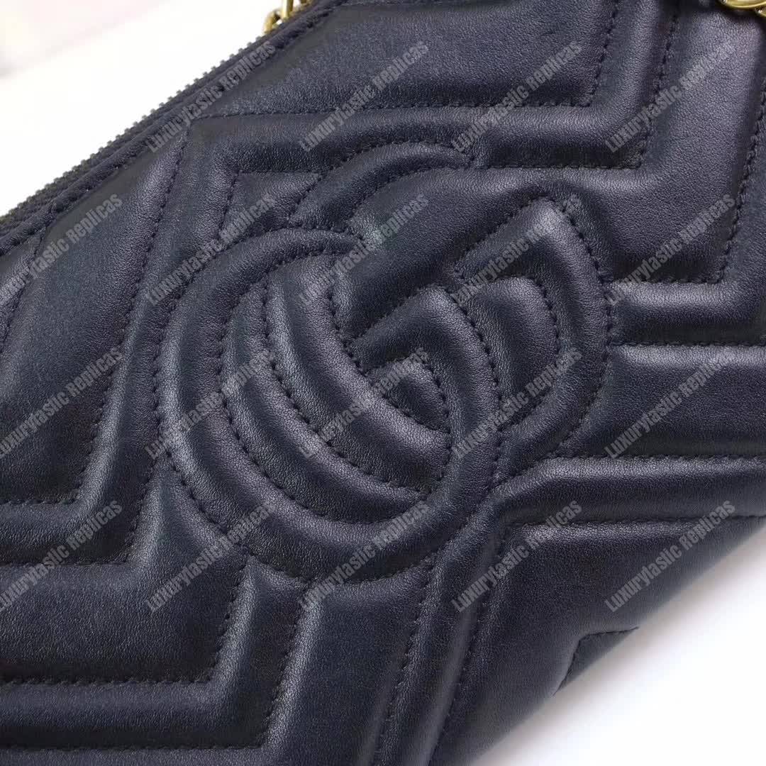 G*u*i gg marmont mini chain bag black