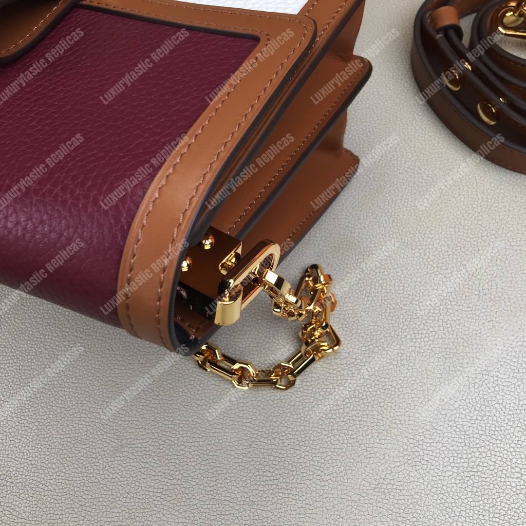 LV Mini Dauphine Taurillon Leather Blackberry / Snow