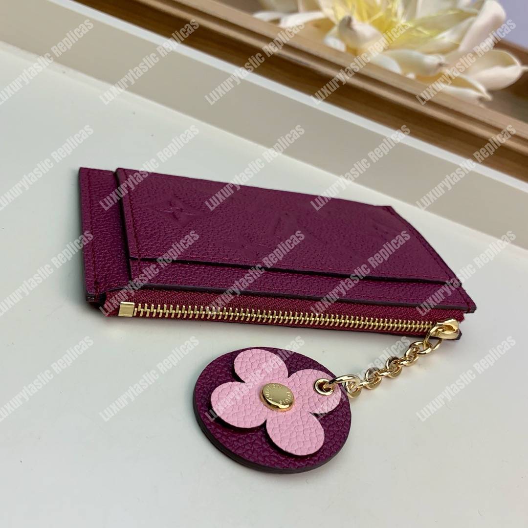 LV Zipped Card Holder Monogram Burgundy