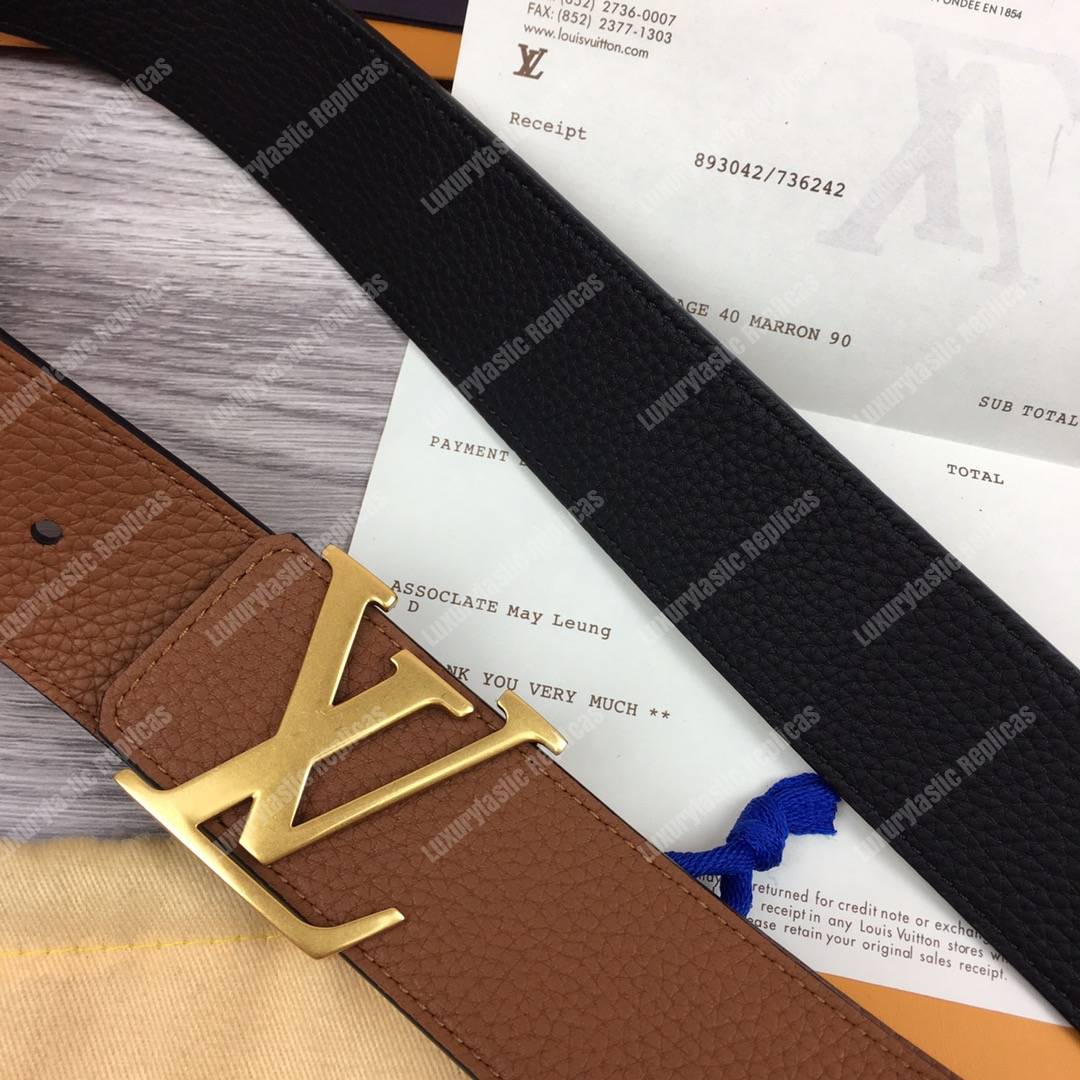 LV Initiales 40MM Reversible Utah Leather Belt Brown