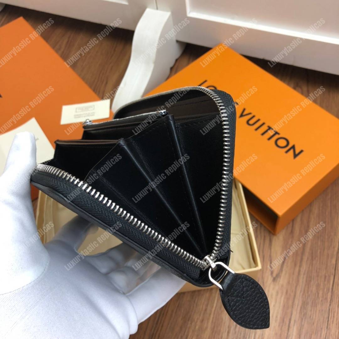 LV Zippy Wallet Mahina Leather Noir