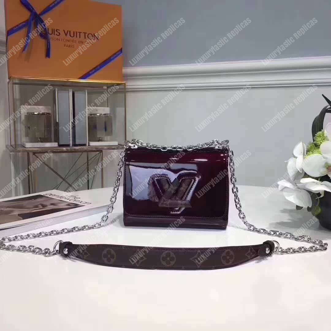 LV Twist PM Monogram Vernis Leather Burgundy
