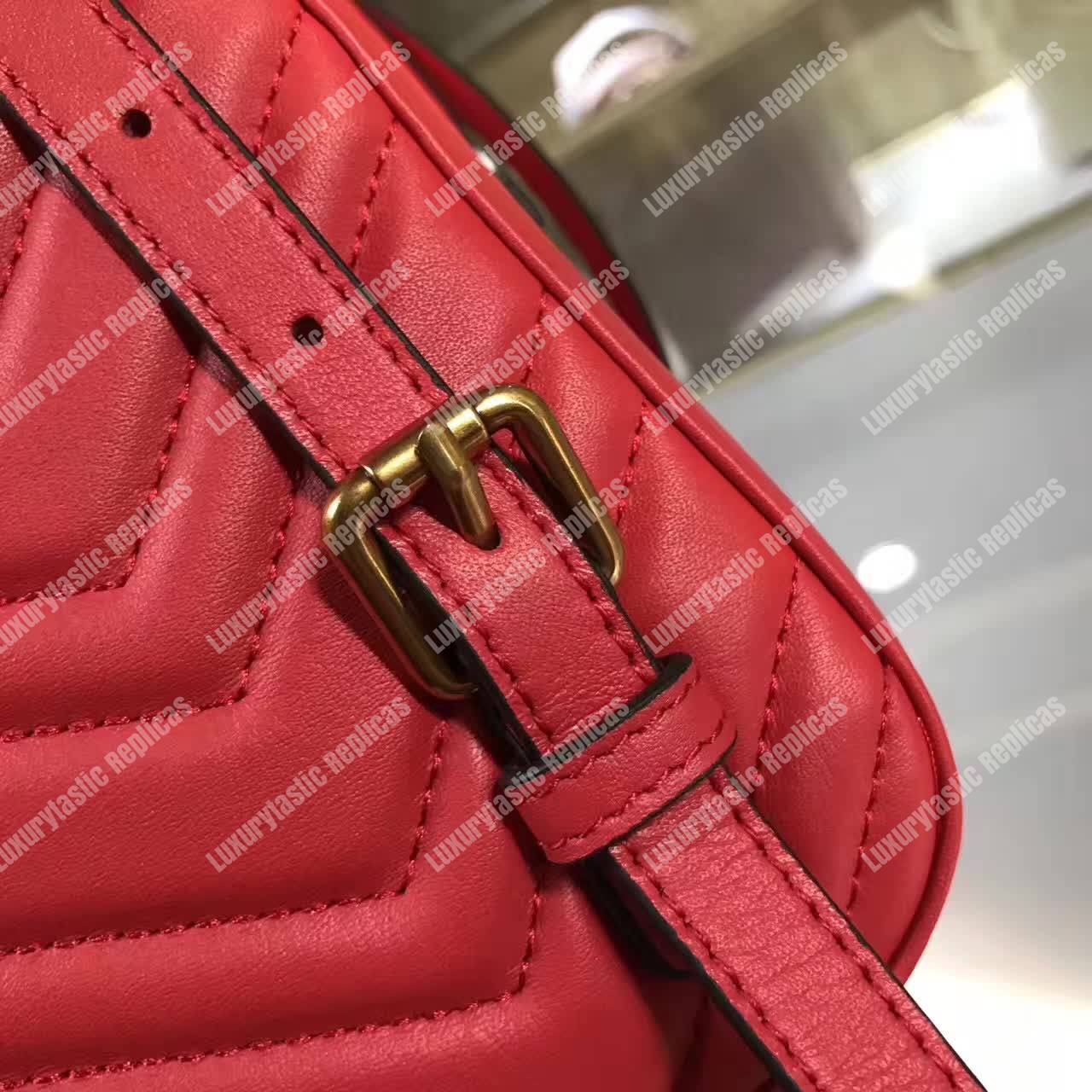 G*u*i gg marmont quilted leather backpack red