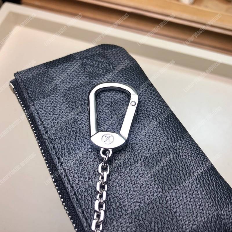 LV Pochette Cle Damier Graphite Cobalt