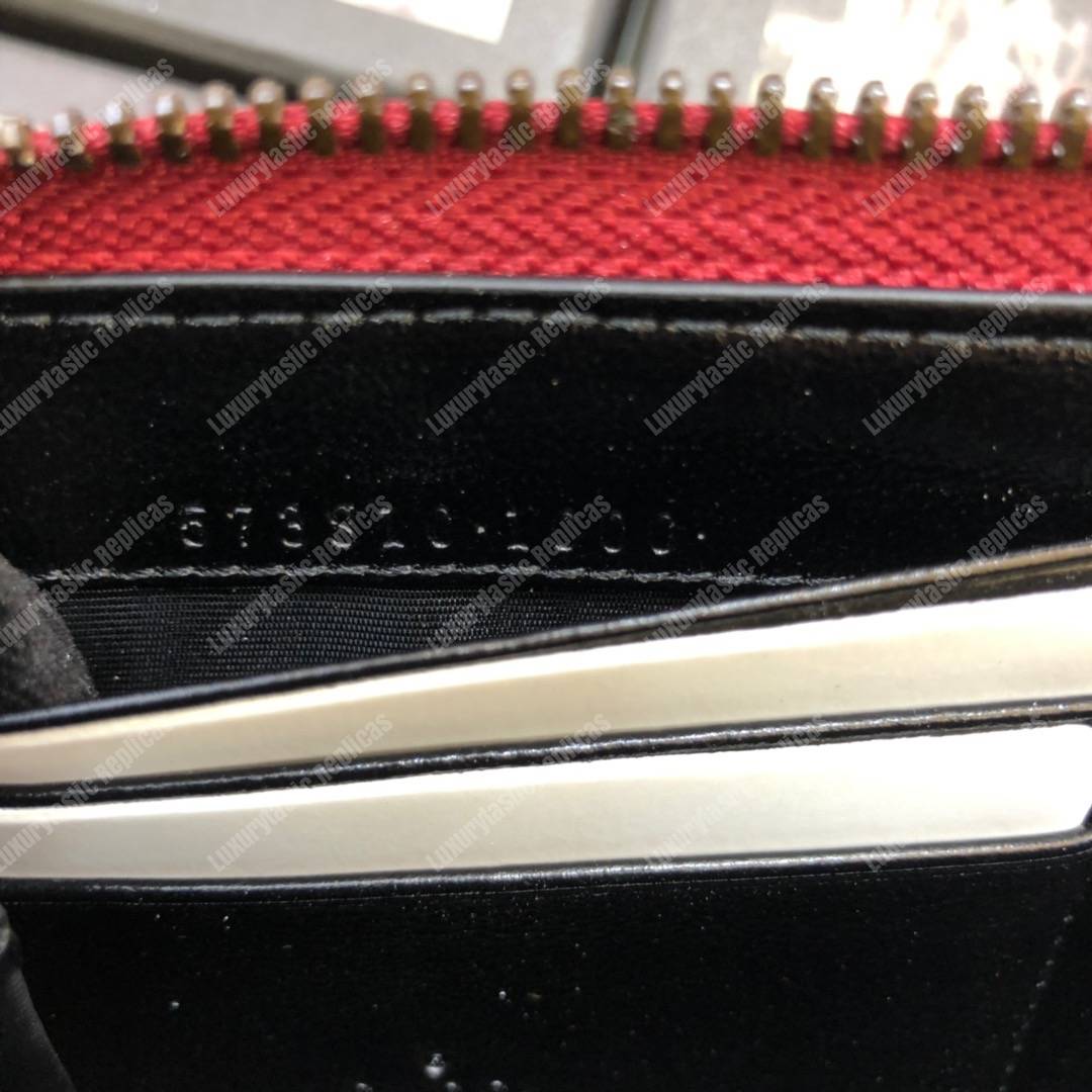 G*u*i gg marmont zip around wallet black matelassé