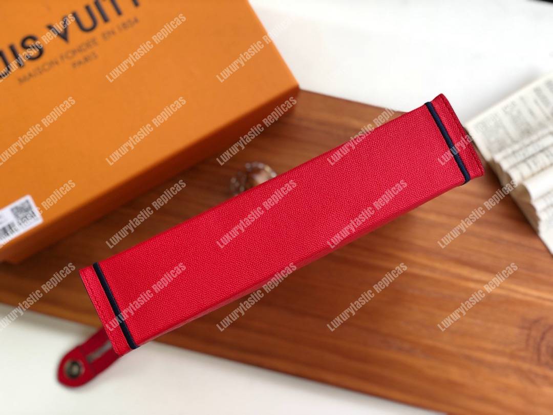 LV Pochette Voyage MM Taiga Leather Red