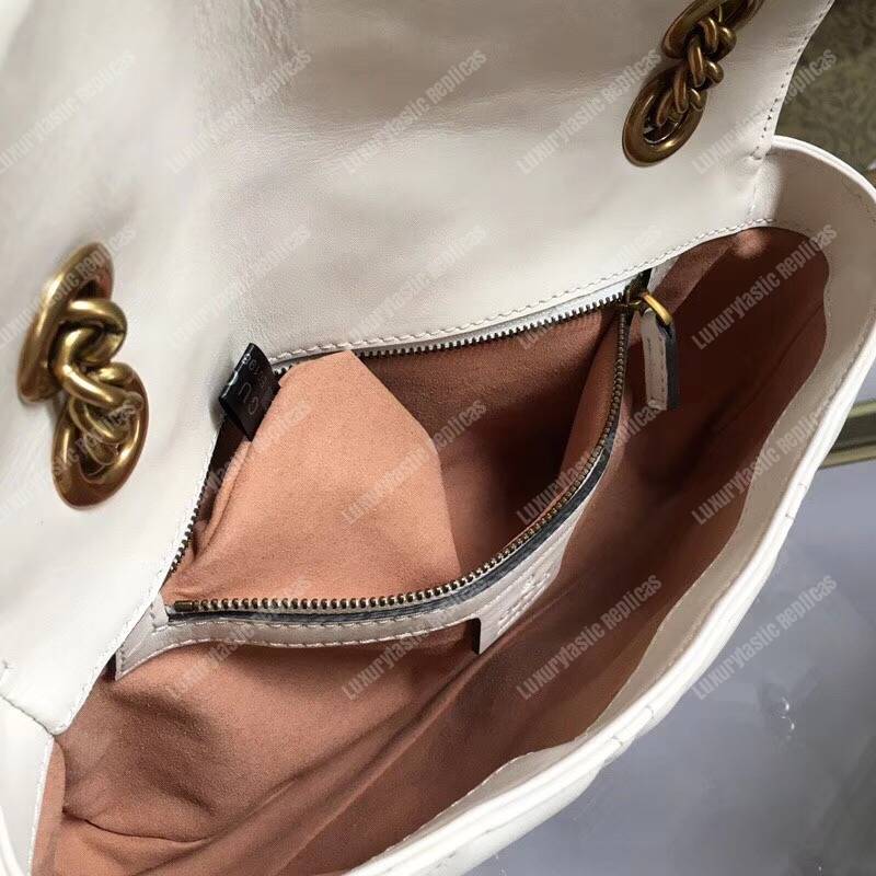G*u*i gg marmont small matelassé shoulder bag with pearls white