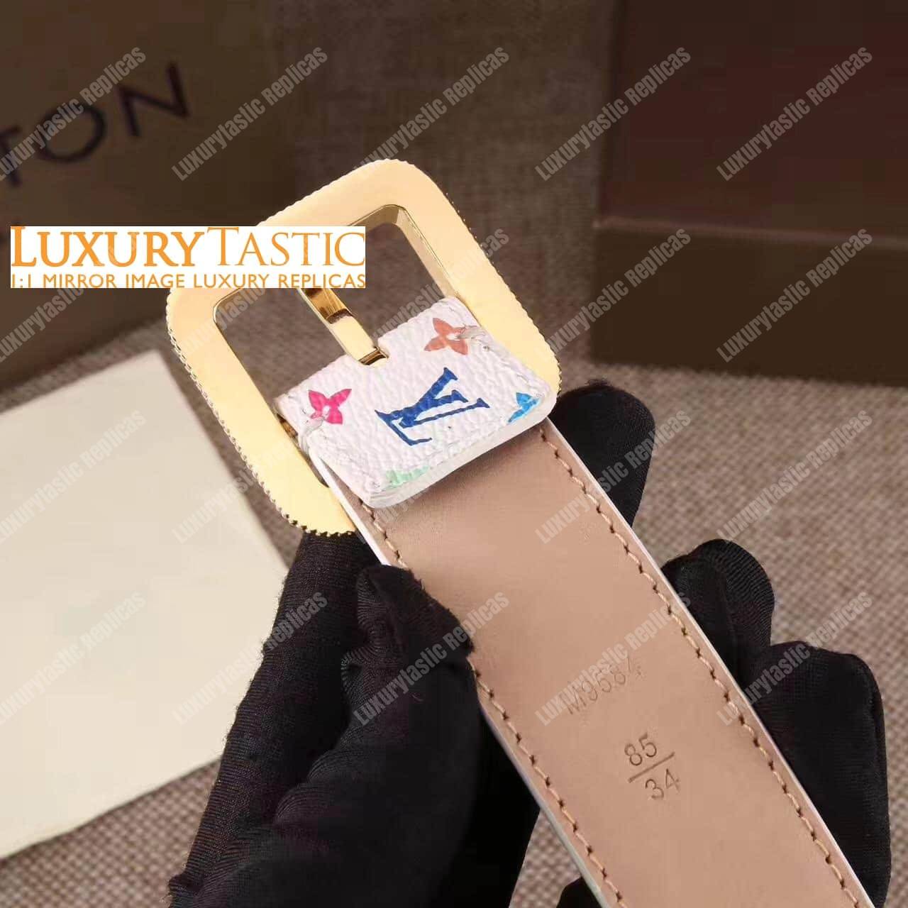 LV Malletier Belt 30mm Takashi Murakami Edition White