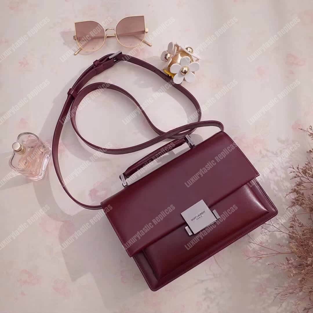 Saint Laurent Medium Bellechasse Dark Red Leather