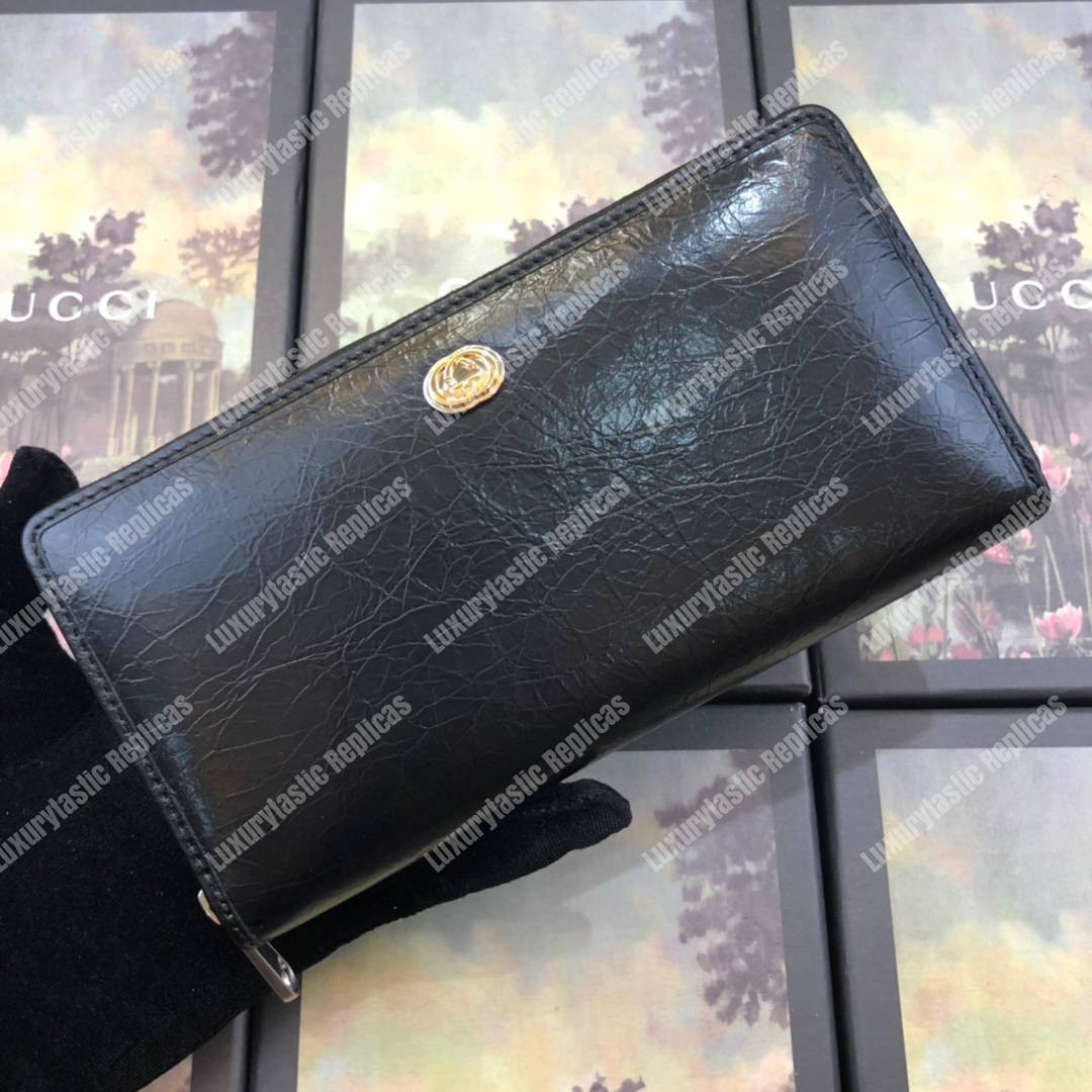 G*u*i zip around wallet with interlocking g