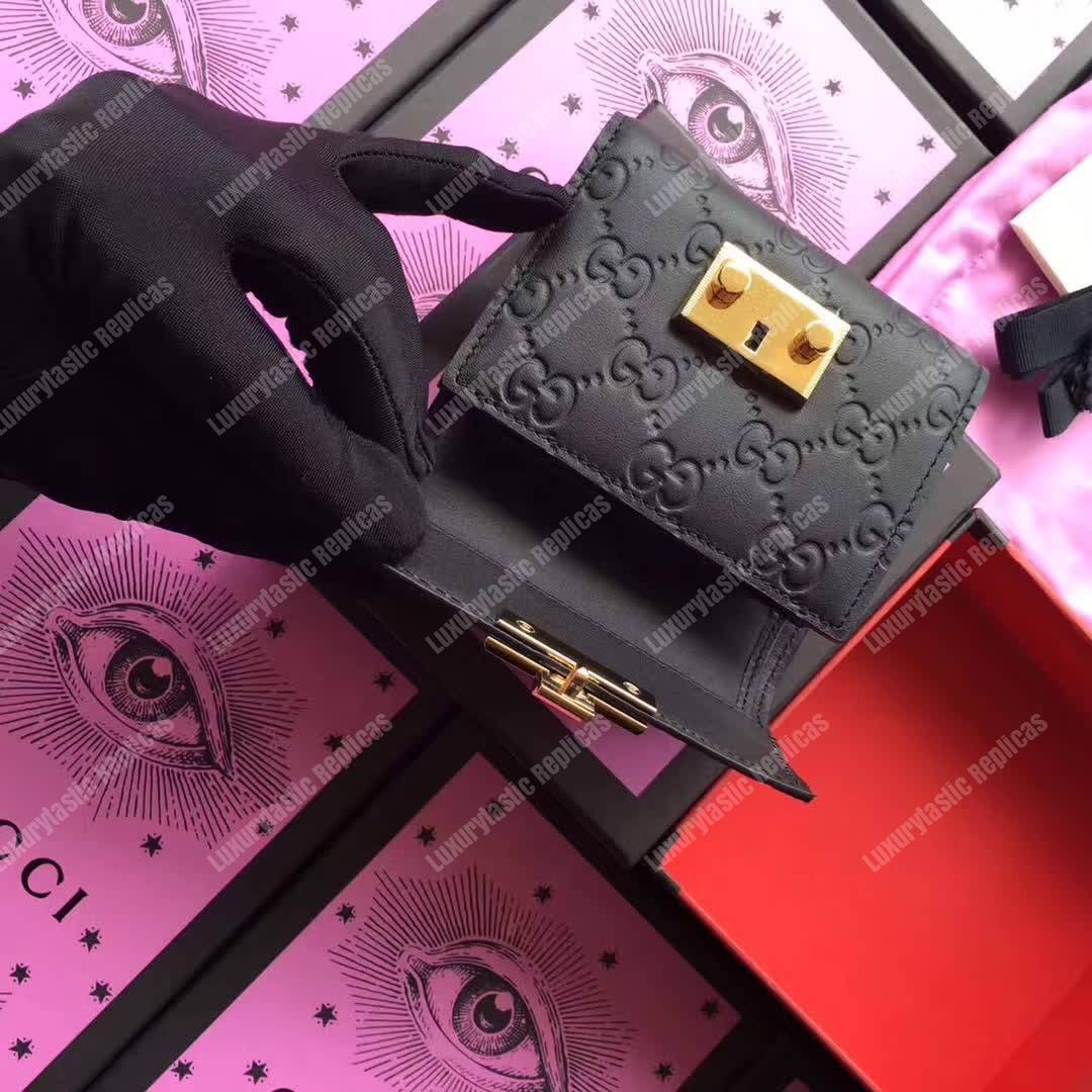 G*u*i gg padlock wallet black