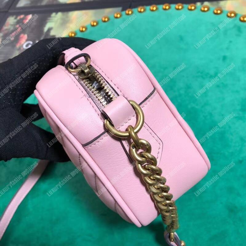 G*u*i gg marmont matelassé mini bag pink