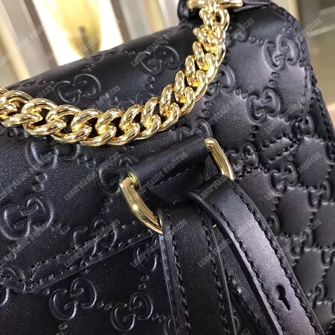 G*u*i padlock gg signature backpack black